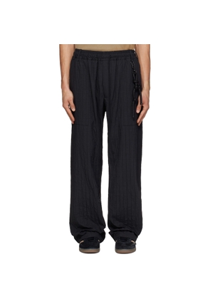 Song for the Mute Black Wide Weave Stripe Gym Track Pants