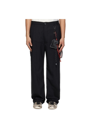 Song for the Mute Black Slash Loose Pleated Trousers
