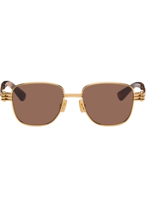 Bottega Veneta Gold Square Sunglasses
