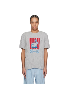 Bottega Veneta Gray Crushed Cotton Printed Jersey T-shirt