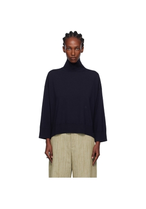 Bottega Veneta Navy Classic Wool Turtleneck