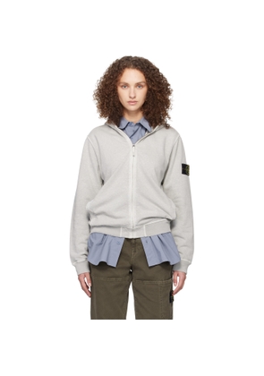 Stone Island Gray 6100032 Malfilé Fleece Old Effect Hoodie