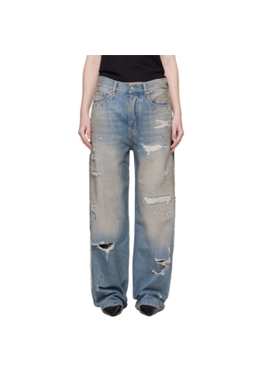 AMIRI Blue Bones Studded Jeans