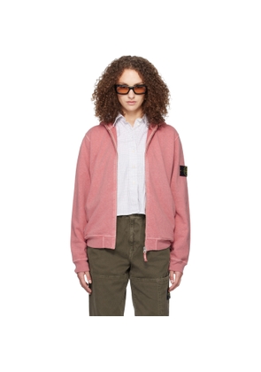 Stone Island Pink 6100032 Malfilé Fleece Old Effect Hoodie