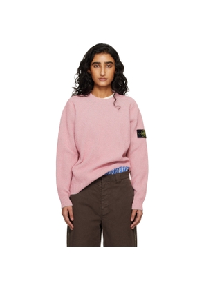 Stone Island Pink 5100033 Plated Rib Cotton Bouclé Sweater