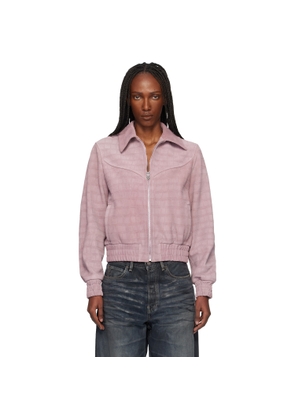 AMIRI Pink Western Croc Suede Jacket