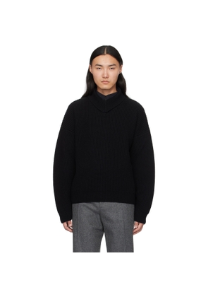 Bottega Veneta Black Wool & Cashmere Rib Turtleneck