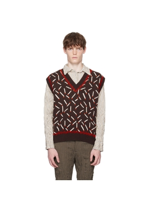 Bottega Veneta Brown Cotton Jacquard Matches Vest