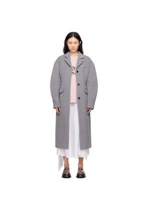 MSGM Gray Dropped Shoulder Coat