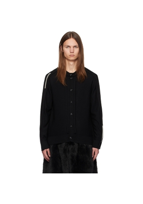 Simone Rocha Black Beaded Inverted Seam Cardigan