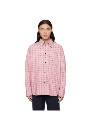 Bottega Veneta Pink Printed Leather Shirt