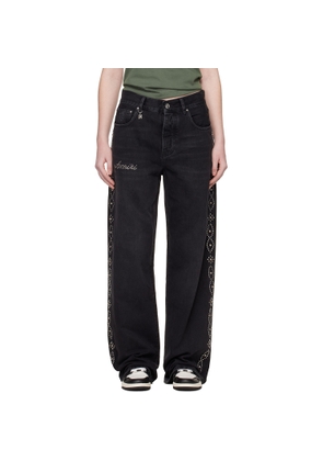 AMIRI Black Stud Baggy Jeans