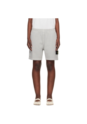 Stone Island Gray 6200014 Malfilé Fleece Old Effect Shorts