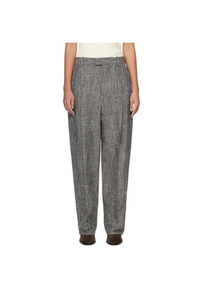 Bottega Veneta Gray Melange Viscose & Silk Trousers
