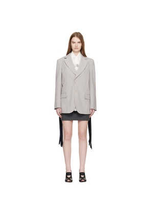 MM6 Maison Margiela Gray Wool-Blend Blazer