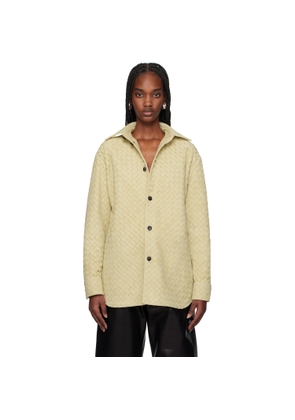 Bottega Veneta Beige Intrecciato Relaxed Leather Shirt