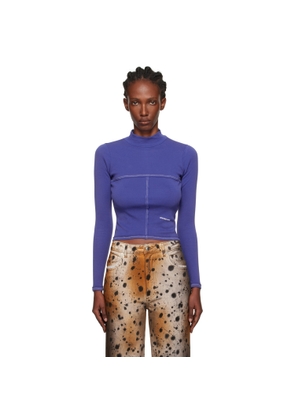 Eckhaus Latta Navy Lapped Baby Turtleneck