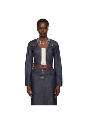 Jean Paul Gaultier Blue 'The Contrasting Lace-Up' Denim Jacket