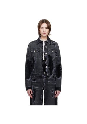 Jean Paul Gaultier Black 'The Flocked' Denim Jacket