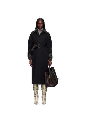 Bottega Veneta Black Cotton Trench Coat