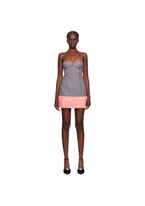 AREA Purple Check Minidress