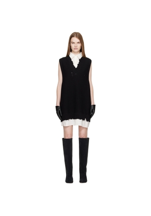 MM6 Maison Margiela Black 'Two in One' Gauge 5 Minidress
