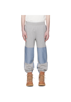Moncler Grenoble Gray & Blue Paneled Sweatpants