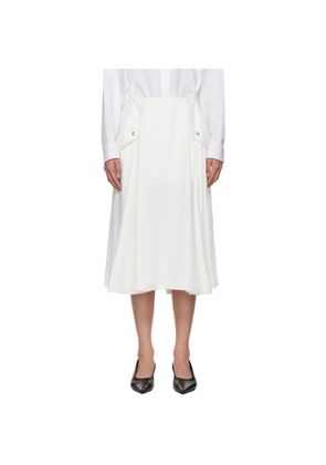 Bottega Veneta Off-White Viscose Pleated Midi Skirt