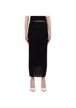 Jean Paul Gaultier Black Light Viscose Jersey Maxi Skirt