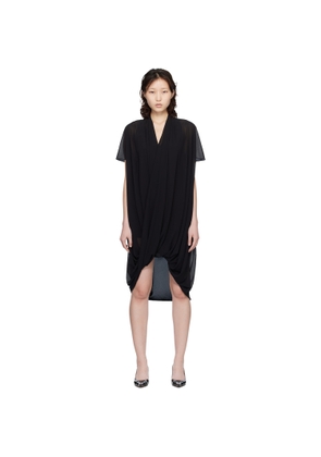 MM6 Maison Margiela Black Chiffon Midi Dress