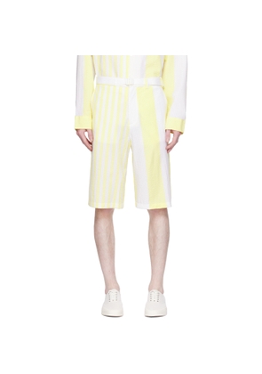 Maison Kitsuné White & Yellow Hotel Olympia Edition Poolside Shorts