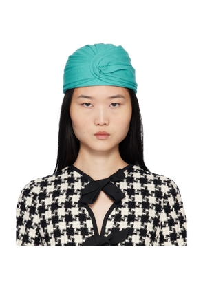 Valentino Garavani Blue Rigid Wool Turban Headband