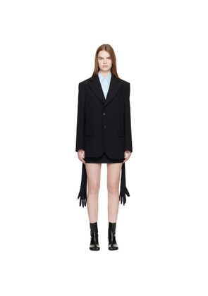 MM6 Maison Margiela Black Wool-Blend Blazer