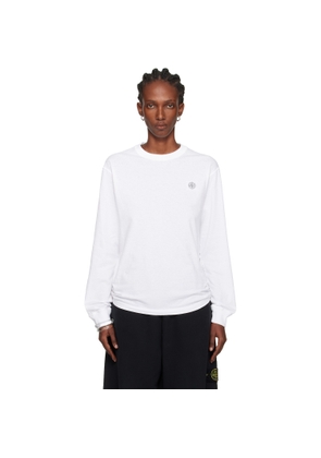 Stone Island White 2100030 Organic Cotton Jersey 'Fissato' Effect T-shirt