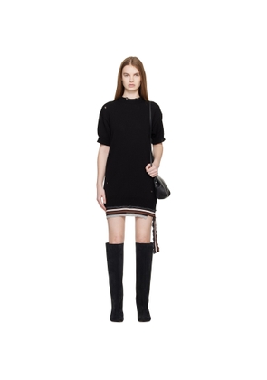MM6 Maison Margiela Black Hanging Rib Minidress