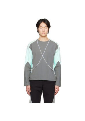 STRONGTHE Gray & Green Stoned Angel Long Sleeve T-Shirt