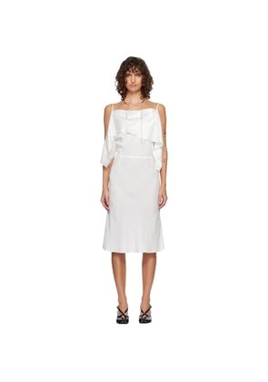 MM6 Maison Margiela Off-White Folded Jacquard Slip Midi Dress