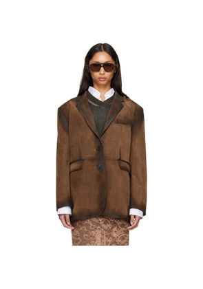 Acne Studios Brown Suede Suit Jacket