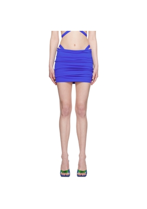 The Attico Blue Gathered Miniskirt
