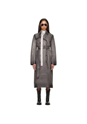 Acne Studios Gray Ombré Leather Trench Coat