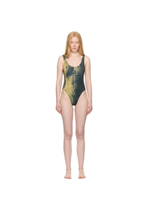 Jean Paul Gaultier SSENSE Exclusive Green Water Body Printed Swimsuit