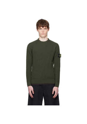 Stone Island Khaki 5100053 Full Rib RWS Wool Sweater