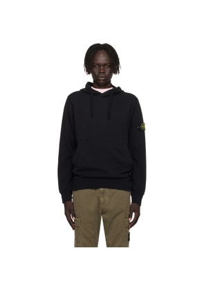 Stone Island Black 6100062 Organic Cotton Fleece Hoodie