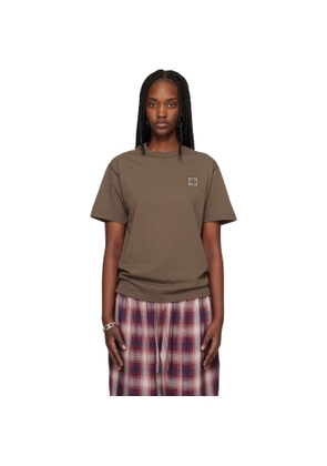 Stone Island Brown 2100026 Organic Cotton Jersey Fissato Effect T-shirt