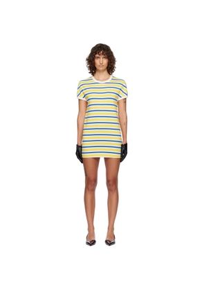 MM6 Maison Margiela Yellow & Blue Stripe Minidress