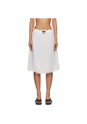Marc Jacobs White Layered Crinkle Chiffon Midi Skirt