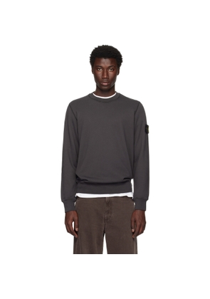 Stone Island Gray 6100044 Organic Cotton Fleece Sweatshirt