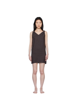 Deiji Studios Brown & Blue Looped Minidress