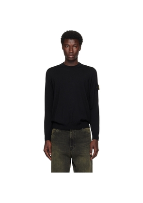 Stone Island Black 5100045 Light RWS Geelong Wool Sweatshirt