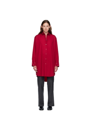 OUR LEGACY Red Frock Shirt Midi Dress